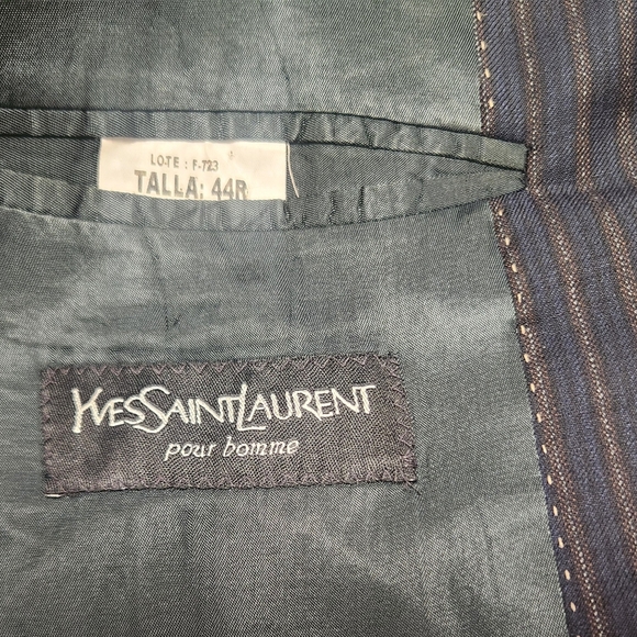 YSL sport coat 44L navy pinstripe - Picture 8 of 10